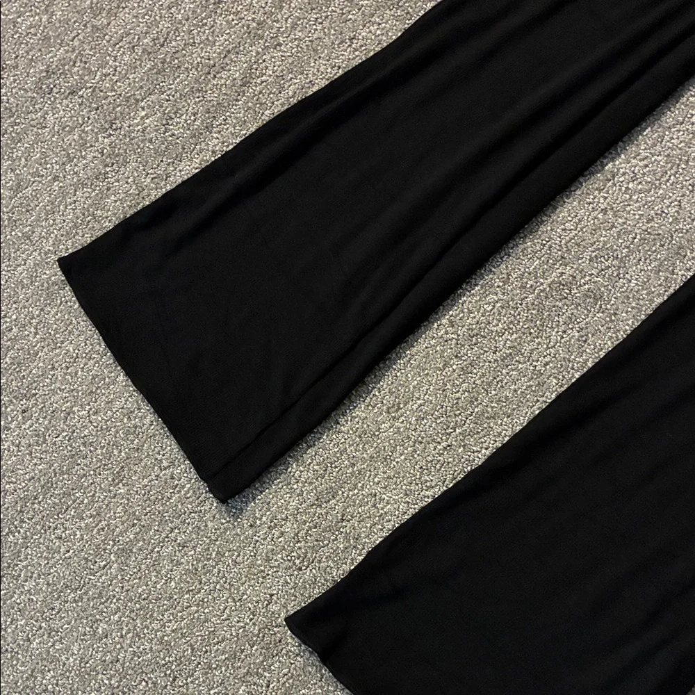 Naked Wardrobe Black Women's Flare Pants - Stretch High-Rise - Picture 3 of 6